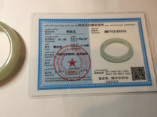 Load image into Gallery viewer, 54.2mm certified 100% Natural icy watery light beige pale pink gray white nephrite bangle HN122-1076