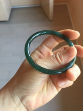 Load image into Gallery viewer, Sold! please don't oder. Thanks. 57mm Certified Type A 100% Natural dark green/blue/gray round cut Guatemala Jadeite jade bangle PJ15-9676