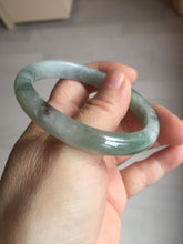 Load image into Gallery viewer, 54.2mm certified 100% Natural icy watery light beige pale pink gray white nephrite bangle HN122-1076