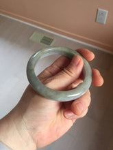 Load image into Gallery viewer, 54.5mm Certified type A 100% Natural dark green gray brown purple two-tone(半山半水) serenity Jadeite bangle PB204-3360