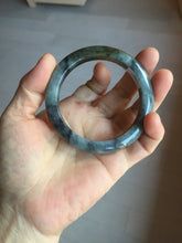 Load image into Gallery viewer, 54.5mm certified Type A 100% Natural dark green/black(青花)/red Jadeite Jade bangle PD119-6289