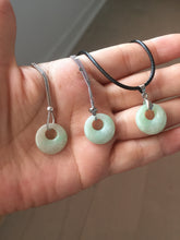 Load image into Gallery viewer, 16mm Type A 100% Natural light green yellow purple white Jadeite Safety Guardian Button Princess donuts pendant group AZ163