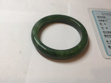 Load image into Gallery viewer, 51mm certified 100% Natural dark green/black nephrite (碧玉) bangle HN123-0138