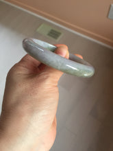Load image into Gallery viewer, 54.5mm Certified type A 100% Natural dark green gray brown purple two-tone(半山半水) serenity Jadeite bangle PB204-3360