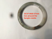 Load image into Gallery viewer, 57-58 mm certified Type A 100% Natural green/purple/gray/brown/black Jadeite Jade bangle GC37