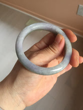 Load image into Gallery viewer, 54.5mm Certified type A 100% Natural dark green gray brown purple two-tone(半山半水) serenity Jadeite bangle PB204-3360