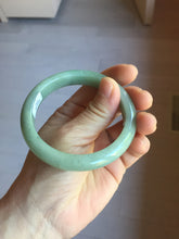 Load image into Gallery viewer, 57.3mm Certified Type A 100% Natural Oily Dark Green Gray Black(油青) Jadeite Jade Bangle PE111-7152