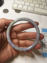 Load image into Gallery viewer, 58mm certified 100% natural Type A light green purple round cut jadeite bangle PB250-5664