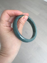 Load image into Gallery viewer, 57.5mm Certified Type A 100% Natural deep sea green/blue/gray/black Guatemala Jadeite bangle AY82-5765