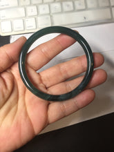 Load image into Gallery viewer, Sold! please don't oder. Thanks. 57mm Certified Type A 100% Natural dark green/blue/gray round cut Guatemala Jadeite jade bangle PJ15-9676