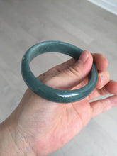 Load image into Gallery viewer, 57.5mm Certified Type A 100% Natural deep sea green/blue/gray/black Guatemala Jadeite bangle AY82-5765