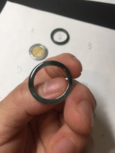 Load image into Gallery viewer, 100% natural type A icy watery light green/blue/gray Guatemala jadeite jade band ring R118