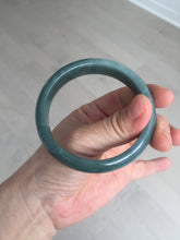 Load image into Gallery viewer, 57.5mm Certified Type A 100% Natural deep sea green/blue/gray/black Guatemala Jadeite bangle AY82-5765