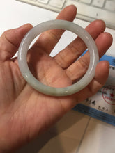 Load image into Gallery viewer, 54.7mm certified 100% natural Type A gray green white purple round cut jadeite jade bangle AA124-4912