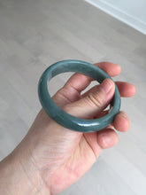 Load image into Gallery viewer, 57.5mm Certified Type A 100% Natural deep sea green/blue/gray/black Guatemala Jadeite bangle AY82-5765