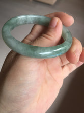 Load image into Gallery viewer, 50mm certified Type A 100% Natural icy watery light green red oval Jadeite Jade bangle BQ8-3804