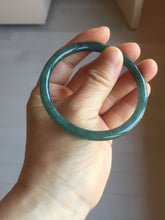 Load image into Gallery viewer, 57.5mm Type A 100% Natural dark green/blue/gray Guatemala slim round cut Jadeite bangle BH133-4320