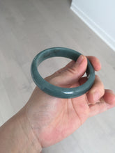Load image into Gallery viewer, 57.5mm Certified Type A 100% Natural deep sea green/blue/gray/black Guatemala Jadeite bangle AY82-5765