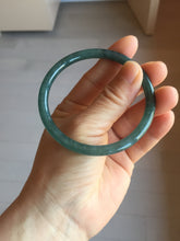 Load image into Gallery viewer, 57.5mm Type A 100% Natural dark green/blue/gray Guatemala slim round cut Jadeite bangle BH133-4320