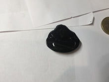 Load image into Gallery viewer, 100% Natural dark green/black jadeite jade(Mocui, 墨翠) happy Buddha Pendant/handhold stone PC141