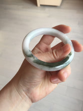 Load image into Gallery viewer, 56mm Certified Type A 100% Natural dark green/white//black Jadeite Jade bangle BK39-8357