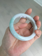 Load image into Gallery viewer, 56.5mm certified 100% natural type A white/light green white purple jadeite jade bangle AH100-0545