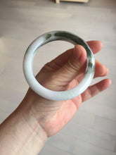 Load image into Gallery viewer, 56mm Certified Type A 100% Natural dark green/white//black Jadeite Jade bangle BK39-8357