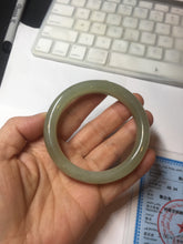 Load image into Gallery viewer, 54.2mm certified 100% Natural icy watery light beige pale pink gray white nephrite bangle HN124-1064
