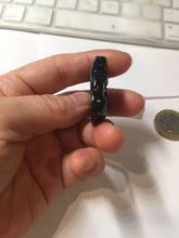 Load image into Gallery viewer, 100% Natural dark green/black jadeite jade(Mocui, 墨翠) happy Buddha Pendant/handhold stone PC141