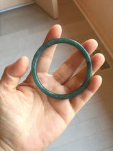 Load image into Gallery viewer, 57.5mm Type A 100% Natural dark green/blue/gray Guatemala slim round cut Jadeite bangle BH133-4320