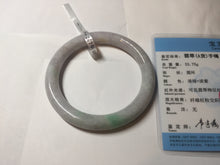 Load image into Gallery viewer, 59mm certified 100% natural type A light green/white/purple slim round cut jadeite jade bangle PC34-2674