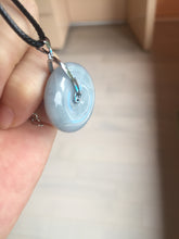 Load image into Gallery viewer, 100% natural type A purple/gray/green jadeite jade safety donut pendant necklace AF25