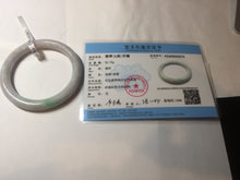 Load image into Gallery viewer, 59mm certified 100% natural type A light green/white/purple slim round cut jadeite jade bangle PC34-2674