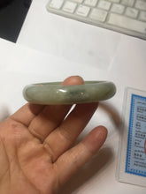 Load image into Gallery viewer, 54.2mm certified 100% Natural icy watery light beige pale pink gray white nephrite bangle HN124-1064