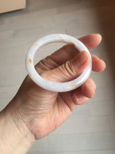 Load image into Gallery viewer, 47mm certified 100% natural Type A light purple white oval jadeite jade bangle PB63-3872