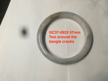 Load image into Gallery viewer, 57-58 mm certified Type A 100% Natural green/purple/gray/brown/black Jadeite Jade bangle GC37