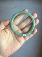 Load image into Gallery viewer, 57mm Certified Type A 100% Natural Oily Dark Green Gray Black(油青) round cut Jadeite Jade Bangle PE109-7139