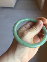 Load image into Gallery viewer, 58.8mm Certified Type A 100% Natural Oily Dark Green Gray Black(油青) round cut Jadeite Jade Bangle PE108-7124
