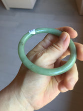 Load image into Gallery viewer, 58.8mm Certified Type A 100% Natural Oily Dark Green Gray Black(油青) round cut Jadeite Jade Bangle PE108-7124