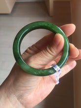 Load image into Gallery viewer, 51mm certified 100% Natural dark green/black nephrite (碧玉) bangle HN123-0138
