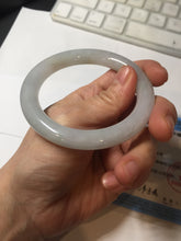 Load image into Gallery viewer, 54.5mm certified 100% natural Type A light green white yellow purple(FU LU SHOU) round cut jadeite jade bangle AA125-4900