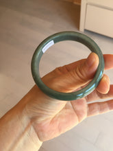 Load image into Gallery viewer, 57.8mm Certified Type A 100% Natural deep sea green/blue/gray/black Guatemala Jadeite bangle GL33-2-5738