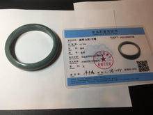 Load image into Gallery viewer, 57.8mm Certified Type A 100% Natural deep sea green/blue/gray/black Guatemala Jadeite bangle GL33-2-5738