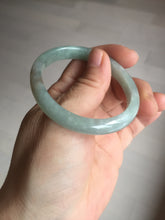Load image into Gallery viewer, 50.5mm certified Type A 100% Natural icy watery light green red oval Jadeite Jade bangle BQ6-3800