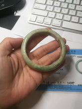 Load image into Gallery viewer, 56.5mm certified Type A 100% Natural light green/yellow/white Jadeite Jade bangle AZ197-2732
