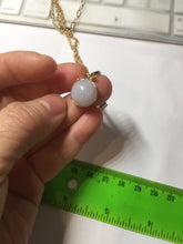 Load image into Gallery viewer, 100% natural Type A Double Layer Gold-Tone O-T toggle Necklace with white light purple gray Jadeite Pendant PF70