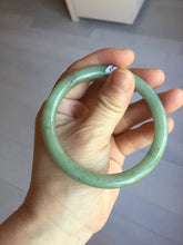 Load image into Gallery viewer, 58.8mm Certified Type A 100% Natural Oily Dark Green Gray Black(油青) round cut Jadeite Jade Bangle PE108-7124