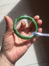 Load image into Gallery viewer, 51mm certified 100% Natural dark green/black nephrite (碧玉) bangle HN123-0138