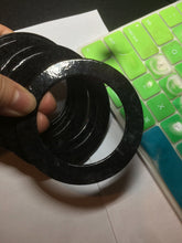 Load image into Gallery viewer, 51-52mm Certified Type A 100% Natural black (Wuji) flat style Jadeite Jade jingle bangle group w107