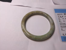 Load image into Gallery viewer, 56.6mm certified Type A 100% Natural light green/yellow/gray Jadeite Jade bangle AZ198-2776